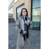 Велика синя кашемірова хустка косинка в клітину CASHMERE